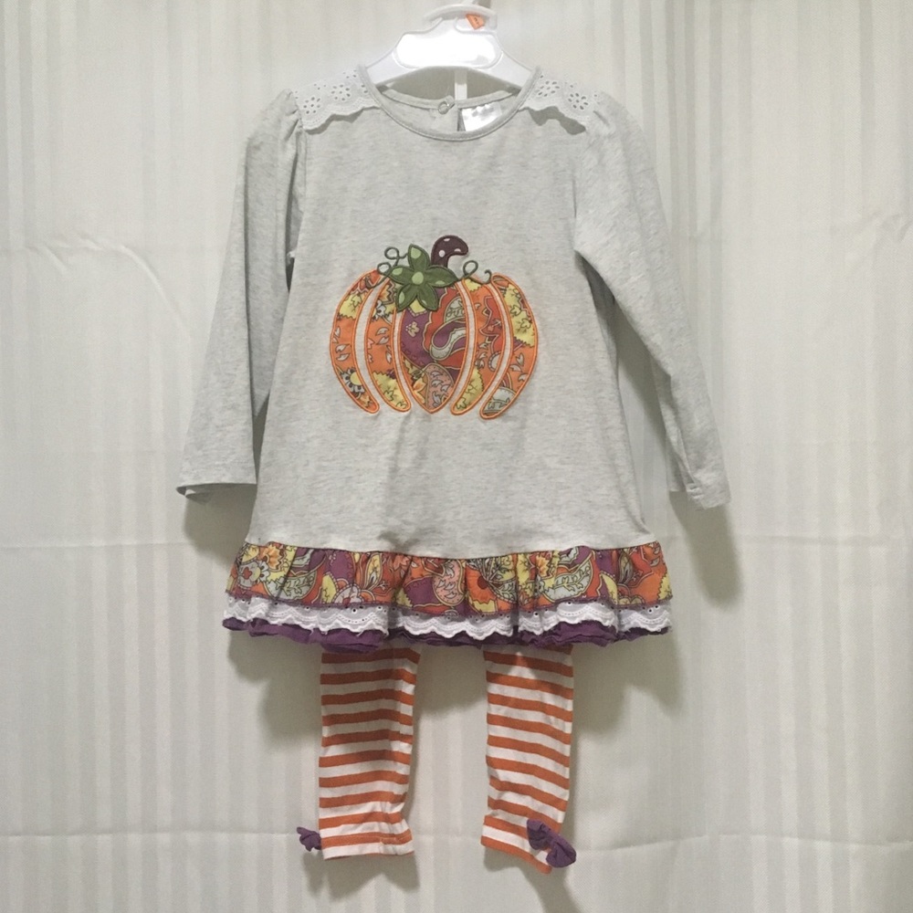 4t fall pumpkin pant set